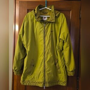 Vintage Y2K Nike‎ Hooded Jacket Men’s Large Green and Navy NIKE Back Hit  *READ